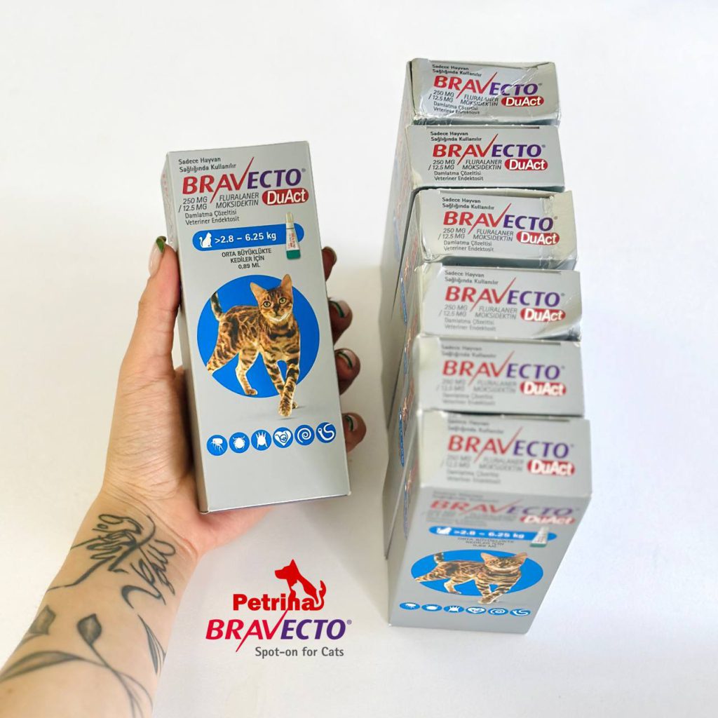 قطره ضد کک و کنه گربه براوکتو پلاس (2/5 تا 6/25 کیلو) | BRAVECTO Plus  BRAVECTO Plus for Medium Cat