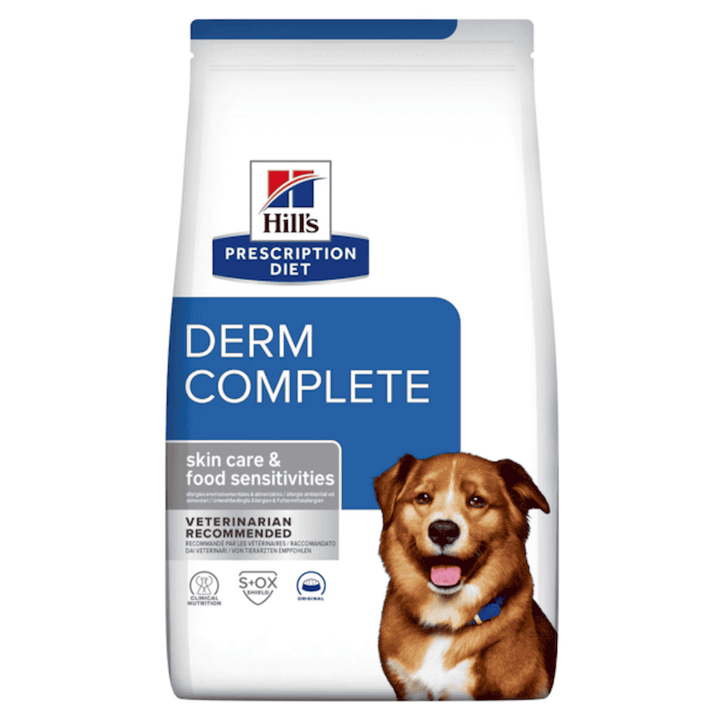 غذای خشک درمانی - رژیمی هیلز سگ | هایپوآلرژیک و حساسیت غذایی و پوستی | نژاد کوچک، بزرگ و متوسط | Derm Complete Adult Senior Hill's PRESCRIPTION DIET