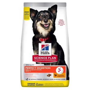 غذای خشک مراقبتی هیلز سلامت گوارش | سگ بالغ بالای 1 سال | نژاد کوچک| 1/5 کیلوگرم Hill's Science Plan PERFECT DIGESTION SMALL & MINI ADULT 1+ DOG FOOD with CHICKEN & BROWN RICE