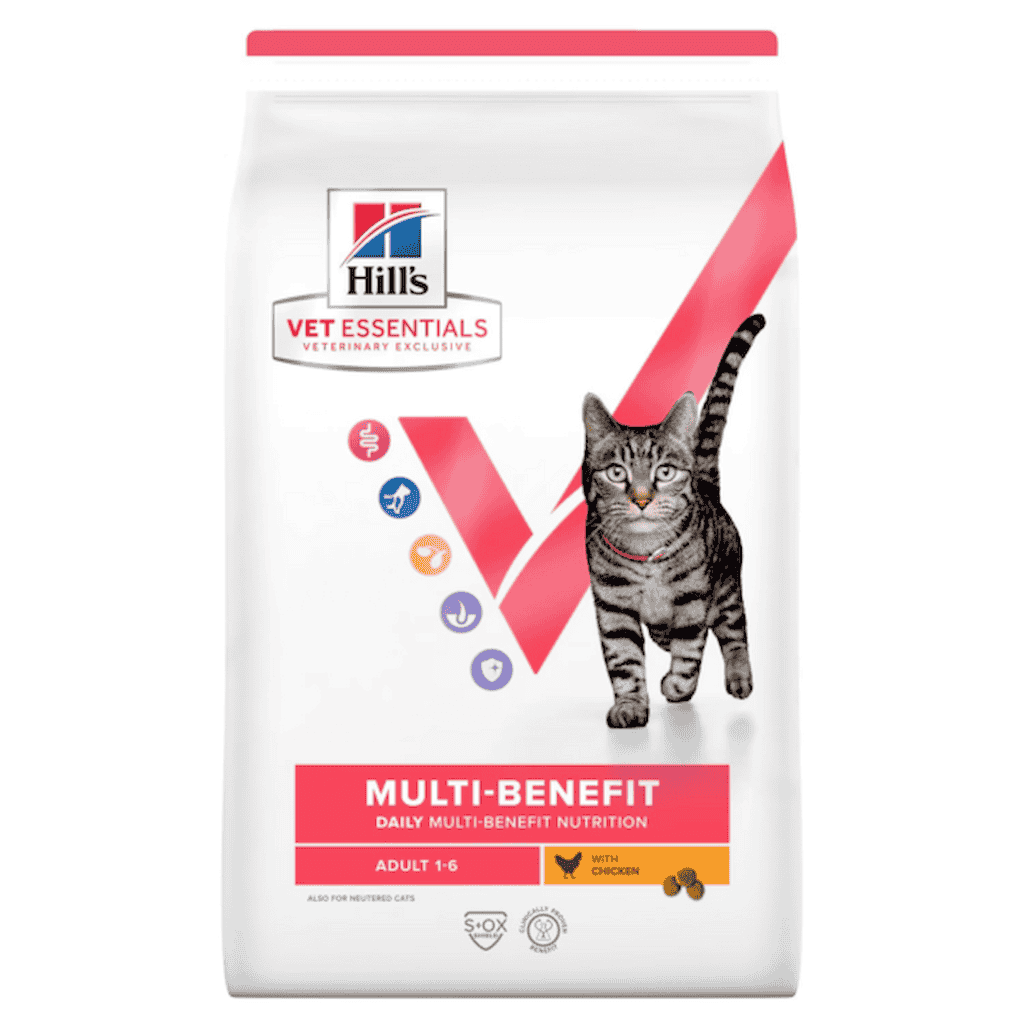 غذای خشک هیلز مخصوص گربه بالغ تغذیه چند مزیتی | طعم مرغ 1/5کیلوگرم | Hill's VET ESSENTIALS MULTI-BENEFIT Adult Cat Food