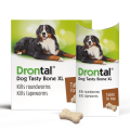 قرص ضد انگل درنتال برای سگ‌های نژاد بزرگ |  DRONTAL TASTY BONE WORMER TABLETS