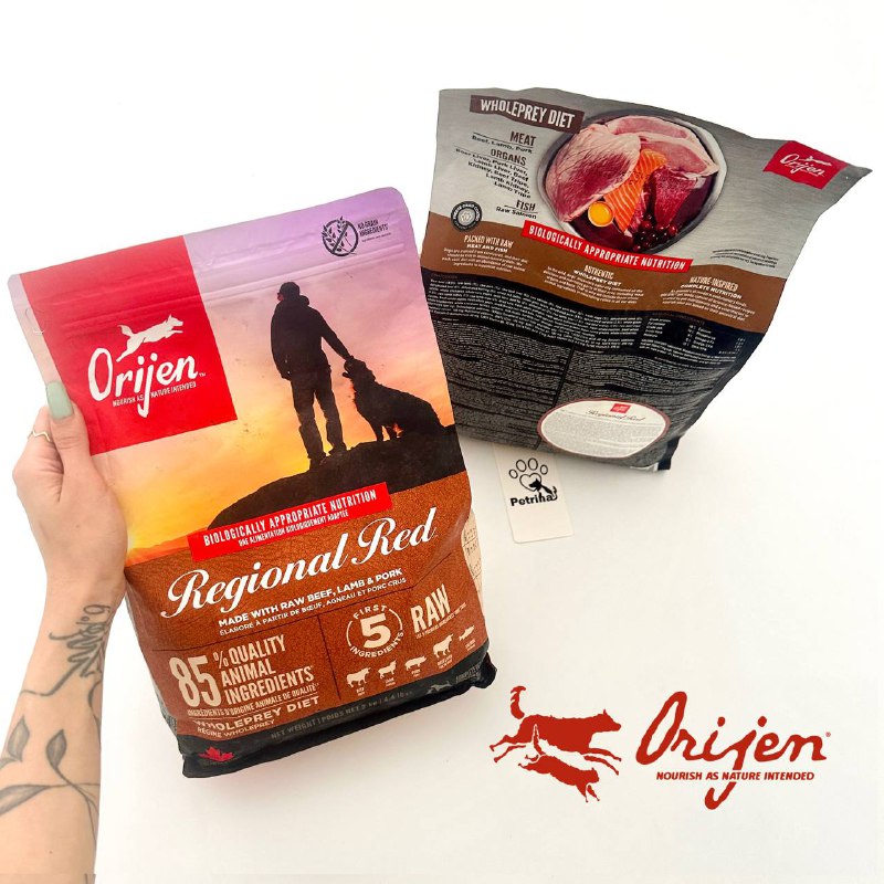 Orijen Reginal Red Dog Food غذای سگ اوریجن ریجینال رد | گوشت گاو، گراز وحشی، بره و خوک - 1/8 کیلو | Orijen Reginal Red Orijen Reginal Red Dog Food