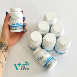 مکمل VetoSkin برند VetExpert | تقویت کننده پوست و مو سگ و گربه | 90 عدد