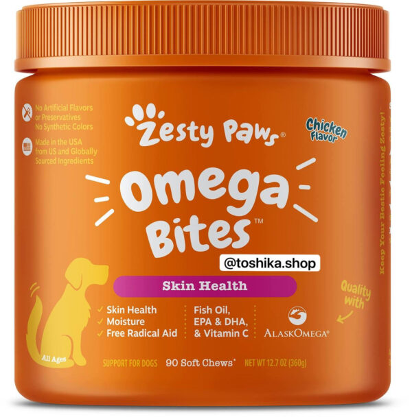 مکمل تقویت پوست و مو امگا سگ با طعم مرغ | Omega Zesty Paws