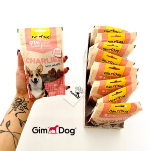 تشویقی سگ جیم داگ میکس با طعم گوشت خوک| 70 گرم Gim Dog Charlies with Pork Mini Hearts
