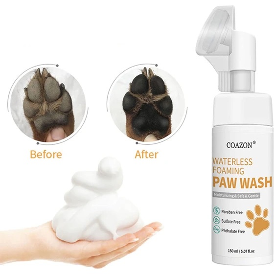 فوم شستشو و مرطوب کننده پنجه سگ و گربه | بدون نیاز به آبکشی Coazon Waterless foaming | PAW WASH