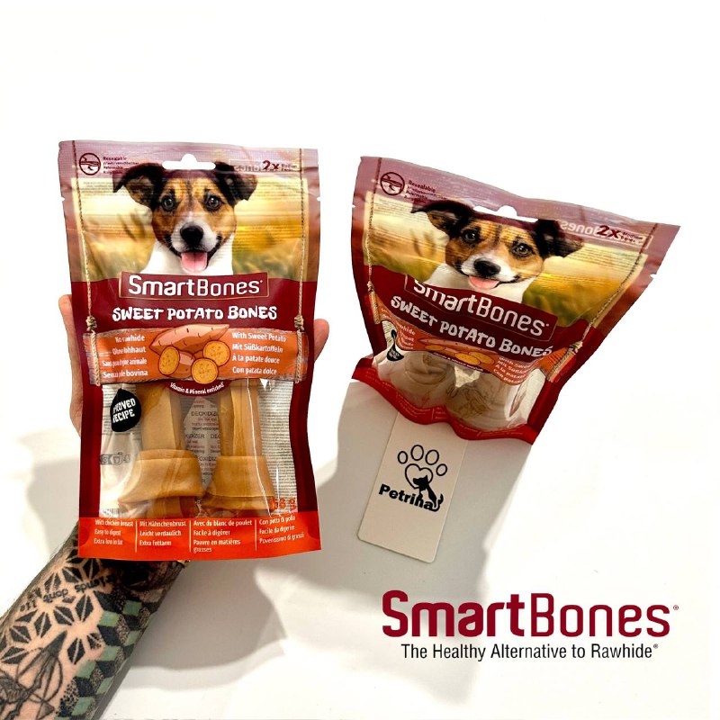 تشویقی دنتال سگ اسمارت بونز با طعم سیب زمینی شیرین (2 تکه بزرگ) | Smart Bones Sweet Potatos
