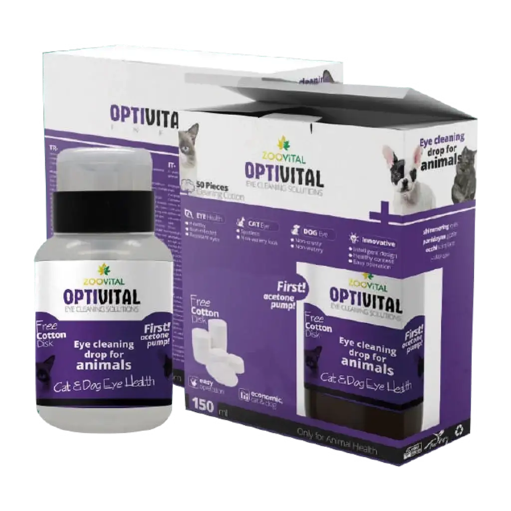 تمیزکننده و از بین بردن خط اشک چشم سگ و گربه OptiVital از برند ZooVital (محلول)