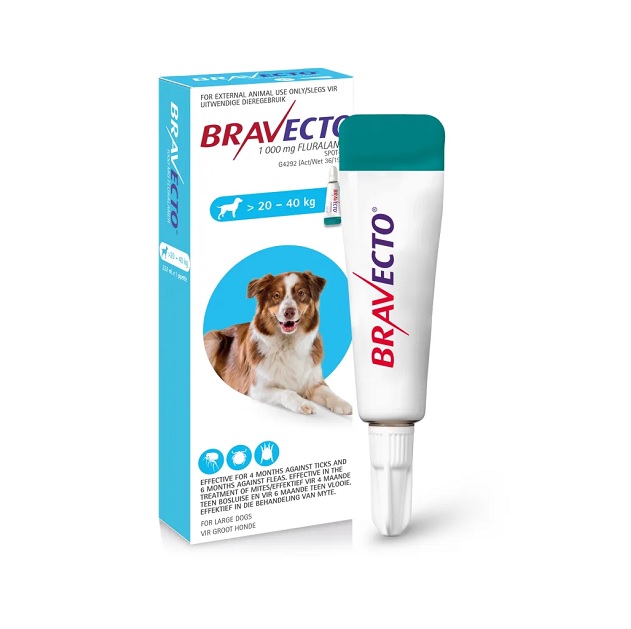 قطره ضد کک و کنه سگ براوکتو (20 تا 40 کیلو) | Bravecto Spot-On