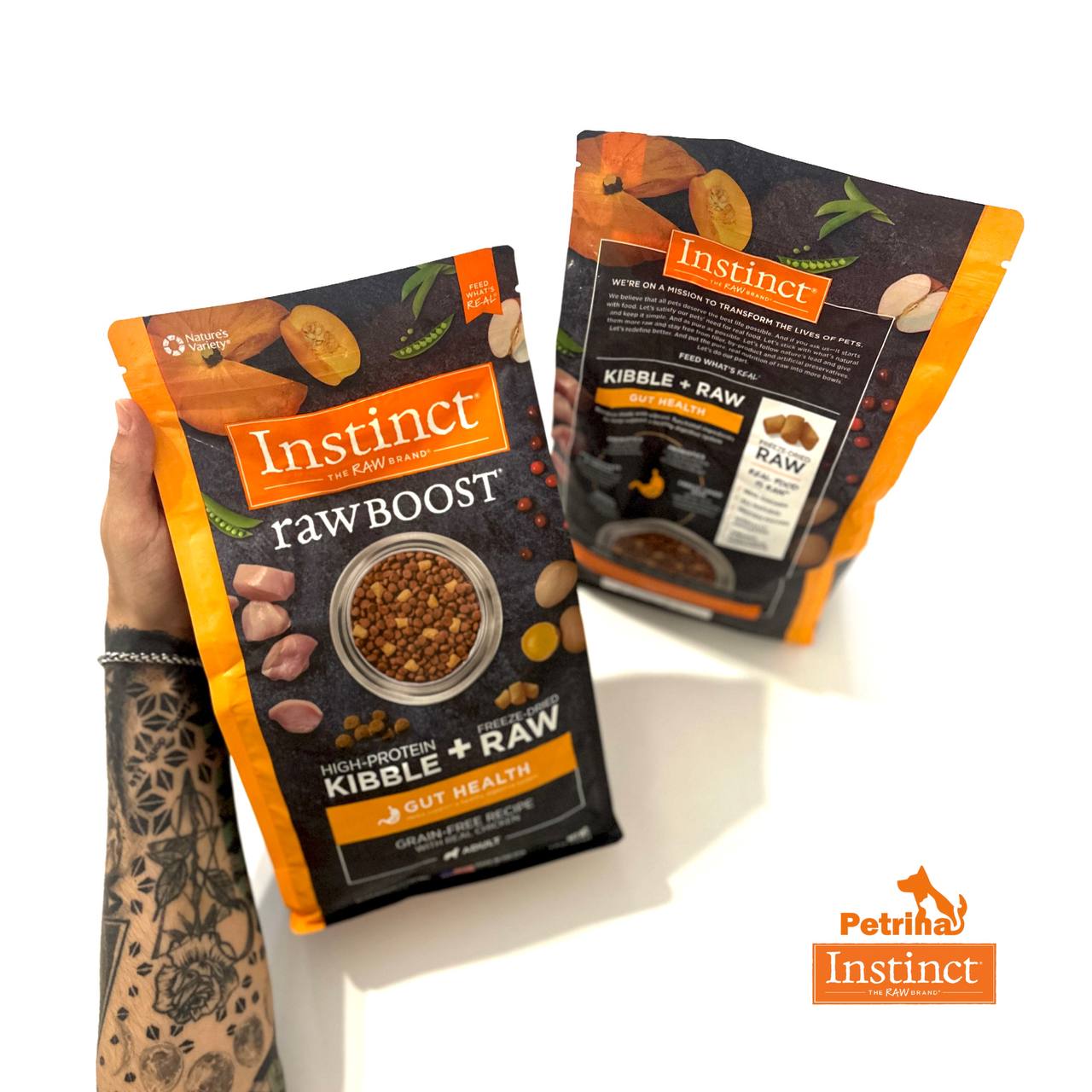 INSTINCT® RAW BOOST REAL CHICKEN GUT HEALTHI غذای اینستینکت سگ INSTINCT® RAW BOOST | گوشت مرغ ارگانیک و بدون قفس | بدون غلات | سلامت روده (1/8 کیلو) INSTINCT® RAW BOOST REAL CHICKEN GUT HEALTHI