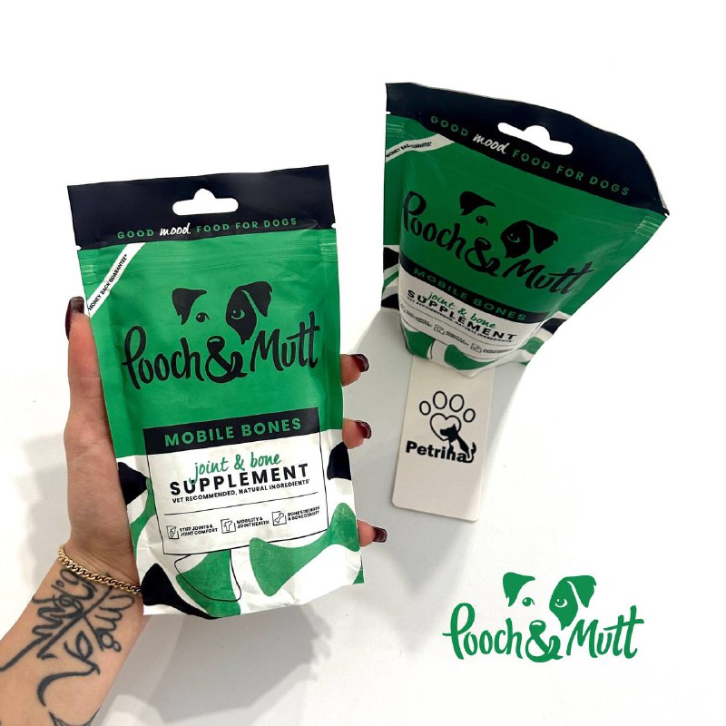 Pooch & Mutt Mobile Bones Supplement FOR DOGS پودر تقویتی مفاصل و استخوان سگ | مناسب کلیه نژادها و سگهای کار | 200 گرم | Pooch & Mutt Mobile Bones Supplement پودر مکمل موبیلتی بن، مخصوص تقویت مفاصل و استخوانها | 100% طبیعی