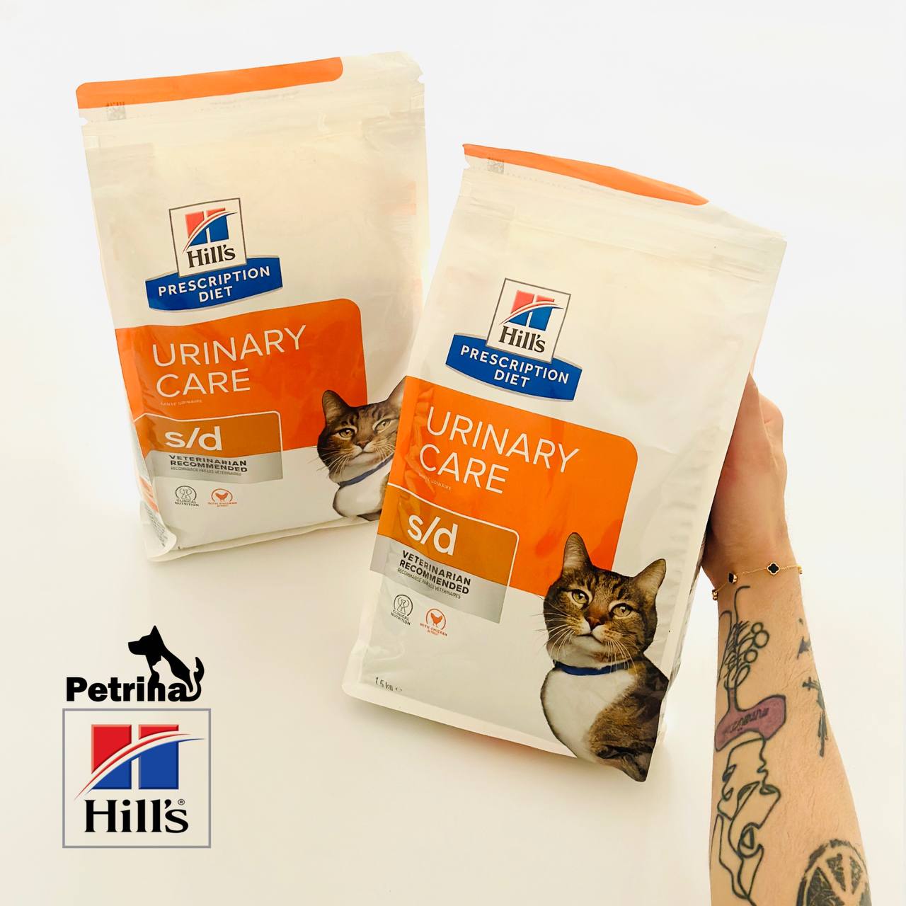 غذای خشک هیلز درمانی گربه یورینری (بیماری سنگ مثانه) طعم مرغ