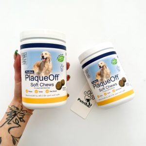 پلاک آف ProDen PlaqueOff - ضد جرم و تارتار | مناسب سگ نژاد بزرگ | 90 عدد جویدنی نرم 100% طبیعی ProDen PlaqueOff Soft Chews with Natural Kelp - for Large &Gaint Breed Dogs