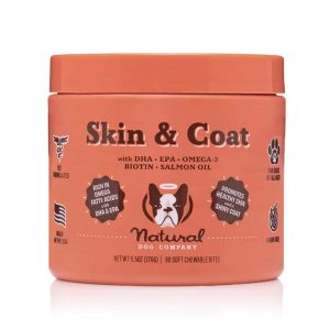 مکمل تقویت پوست و مو سگ | 100% طبیعی | همه نژادها و سنین | Natural Dog Company Skin & Coat
