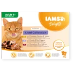 پوچ گربه بالغ IAMS گوشت های بره، مرغ و بوقلمون 85 گرم | Delights Adult Land Collection