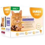 پوچ گربه بالغ IAMS گوشت های بره، مرغ و بوقلمون 85 گرم | Delights Adult Land Collection