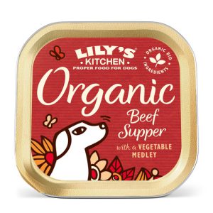 کنسرو سگ ارگانیک لیلیز کیچن | با گوساله، مرغ و خوک | مناسب تمام نژادها | Lily's Kitchen Organic Beef Supper