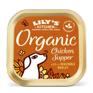 کنسرو سگ ارگانیک لیلیز کیچن | با مرغ، خوک و گوساله | مناسب تمام نژادها | Lily's Kitchen Organic Chicken Supper