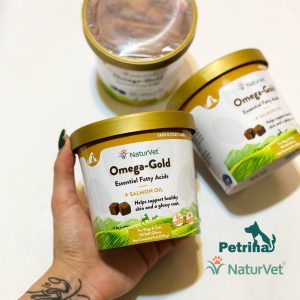 مکمل تقویت پوست و موی سگ و گربه امگا گُلد نچر وت (آمریکایی) | 90 عدد NaturVet® OMEGA-GOLD Soft Chews for Dogs and Cats