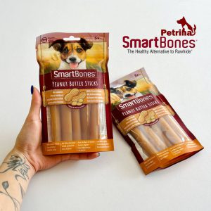 تشویقی دنتال سگ اسمارت بونز با طعم کره بادام زمینی و مرغ (5 عدد) | SmartBones Peanut Butter Sticks