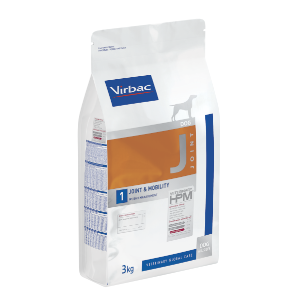 360110_Bag_VET-HPM_Dog-Joint-Mobility-3Kg_left غذا خشک درمانی سگ Joint & mobility dog J1 از برند Virbac | موبیلیتی و تقویت مفاصل | همه نژادها | 3 کیلوگرم
