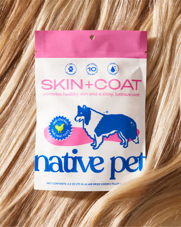 مکمل طبیعی تقویت پوست و مو سگ - 60 عددی | Native Pet AIR-DRIED SKIN + COAT