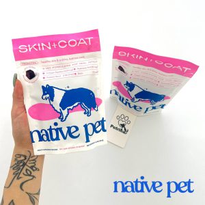 تقویت پوست و مو سگ نیتیو پت Native Pet SKIN + COAT | مکمل طبیعی 60 عدد Native Pet AIR-DRIED CHICKEN CHEWS SKIN + COAT for Dogs 