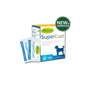 مکمل درمانی و تقویتی پوست و مو سگ SuperCoat برند Mervue | نژاد بزرگ | ساشه 15 ML