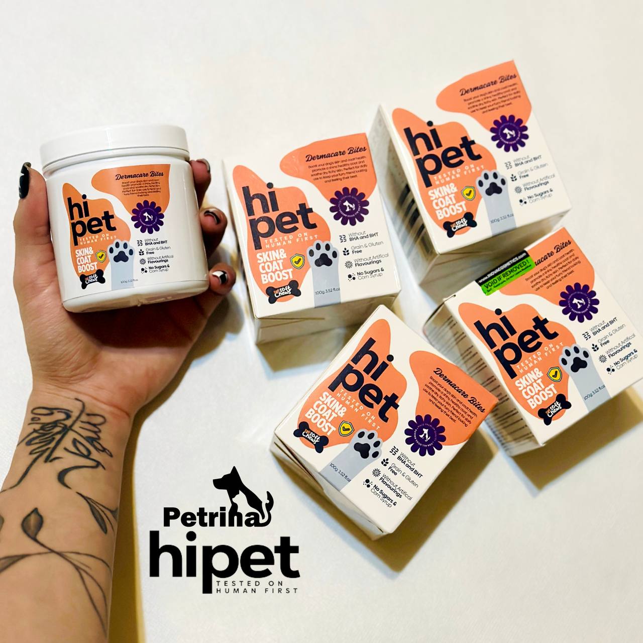 HiPet Skin & Coat Soft Chews for Dogs مکمل تقویت پوست ومو سگ HiPet | طبیعی و ارگانیک | 65 عددی HiPet Skin & Coat Soft Chews for Dogs