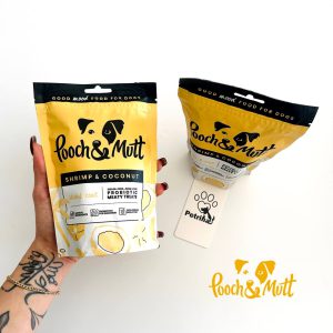 شویقی سگ پروبیوتیکی Pooch & Mutt | میگو و نارگیل | هایپو آلرژی و تقویت پوست و مو Pooch & Mutt Skin & Coat Probiotic Meaty Treats For Dogs