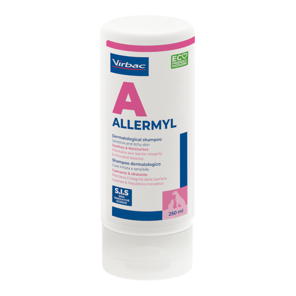 شامپوی ضد آلرژی و حساسیت سگ و گربه Allermyl برند Virbac | همه نژادها | 250 ml در پتشاپ پترینا
