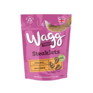 تشویقی سگ (آموزشی) برند Wagg | گوشت گاو و پنیر Wagg Steaklets Steak Bites with Beef & Cheese
