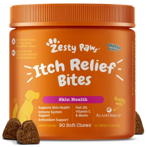 مکمل ضدخارش زستی پاز سگ | ضد آلرژی فصلی و محیطی برای همه نژادها | Zesty Paws Itch Relief