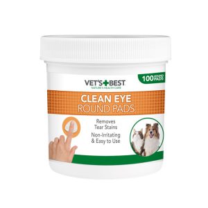 پد تمیز کننده اشک چشم سگ و گربه برند وتس بست | 100 عدد VET'S BEST Clean Eye Round Pads For Dogs and Cats (100pcs)
