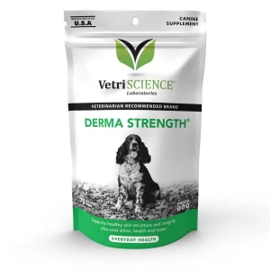 مکمل ضد حساسیت فصلی - محیطی و تقویت پوست و موی سگ برند وتری ساینس | 70 عدد Derma Strength® Skin & Coat Supplement for Dogs Chews