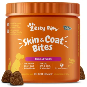 مکمل تقویت پوست و مو امگا سگ با طعم مرغ برند Zesty Paws