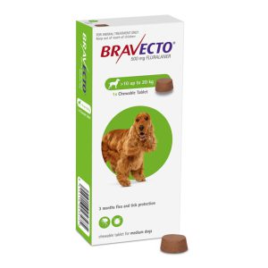 قرص ضد کک و کنه سگ براوکتو (10 تا 20 کیلو) | BRAVECTO Chew