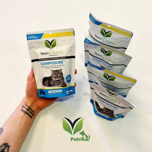 آرامش‌بخش طبیعی و فوری گربه برند وتری ساینس (آمریکایی) | 30 عدد Composure™ Calming Supplement for Cats - Chew - Chicken Flavor 30 Count Chews