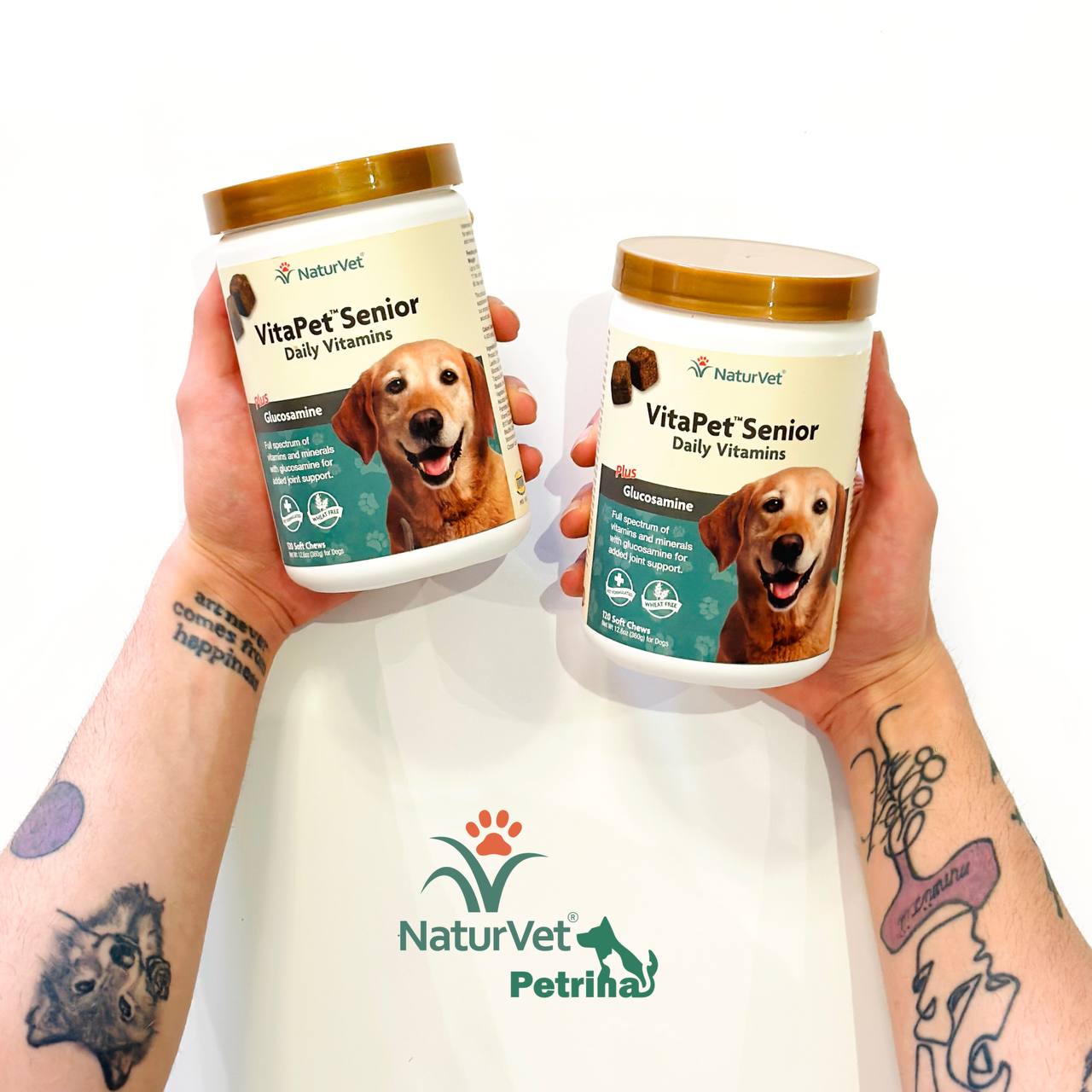 NaturVet® VitaPet™ Senior Daily Vitamins - 120 Soft Chews for Dogs مولتی ویتامین سگ مسن (سنیور) نچر وت | 100% طبیعی | 120 عدد