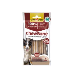 شویقی دنتال سگ جیم داگ | کاهش جرم و پلاک دندان | بسته 4 عددی Gim Dog Chewbone RAWHIDE STICK در پترینا