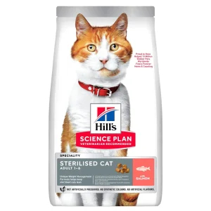 غذای خشک هیلز گربه عقیم‌شده | طعم ماهی سالمون 1/5 کیلوگرم Sterilised Cat Adult Dry Food with Salmon Hill's Science Plan