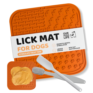 لیک مت سگ و گربه سیلیکونی OurDogsLife Lick Mat For Dogs with Spreader & Brush