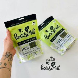 تشویقی دنتال سگ Pooch & Mutt | ضد جرم و تارتار با اسپرولینا و نعناع | بدون غلات و طبیعی (7 عدد) 1 تشویقی دنتال سگ Pooch & Mutt | ضد جرم و تارتار اسپرولینا و نعناع | بدون غلات و طبیعی (7 عدد) Pooch & Mutt SUPERFOOD DENTAL STICKS FOR DOGS