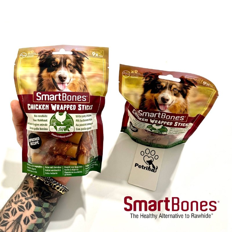 تشویقی دنتال سگ اسمارت بونز | 9 عدد (رول مرغ و سبزیجات) | SmartBones® Chicken Wrapped SmartBones® Chicken Wrapped Sticks MiniSmartBones® Chicken Wrapped Sticks Mini