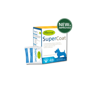 مکمل درمانی و تقویتی پوست و مو سگ SuperCoat برند Mervue | نژاد کوچک | ساشه 5ml Mervue SuperCoat Daily for Small Dogs 5ml x 30 Sachets