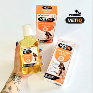 مکمل امگا3 سگ و گربه برند VETIQ | مراقبت از پوست و مو (250 میل) VETIQ® DVetIQ Skin & Coat, 250ml  For Cats & Dogs
