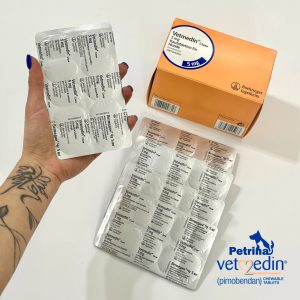 قرص قلب سگ وتمدین آلمانی (پیموبندان) vetmedin | 5mg | ورق 10 تایی 1 قرص قلب سگ وتمدین آلمانی (پیموبندان) vetmedin 5mg ورق 10 تایی