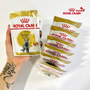 پوچ گربه بریتیش رویال کنین | 85 گرم | British British Shorthair Narrow Chunks In Gravy