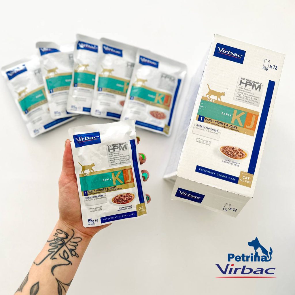 غذای درمانی گربه Kidney & Joint از برند Virbac | تقویت مفاصل و کلیه | طعم خوک و مرغ | 85 گرم