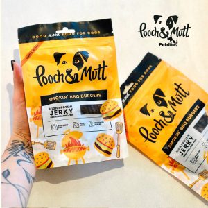تشویقی سگ همبرگر زغالی Pooch & Mutt | گوشت گاو Pooch & Mutt Smokin' BBQ Burgers Beef Jerky For Dogs